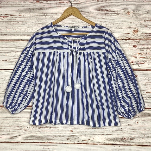 Madewell Peasant Top in Shea Stripe Sz XS - Picture 6 of 15